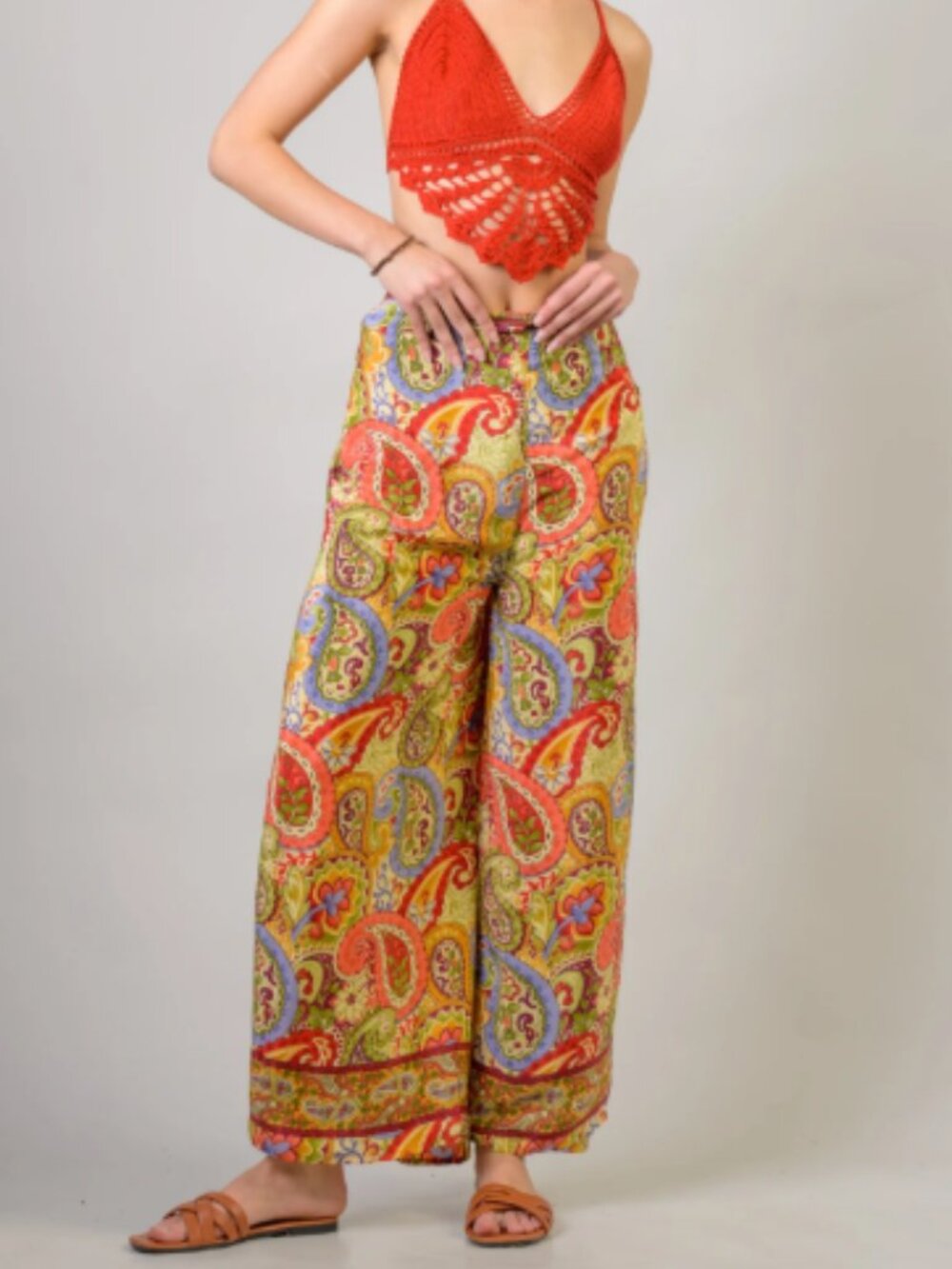 42. Rhea Printed Front Knot Pants (Assorted)